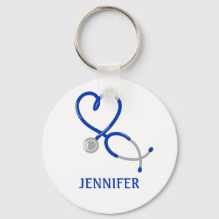 For Doctors and Nurses Personalised Stethoscope Key Ring