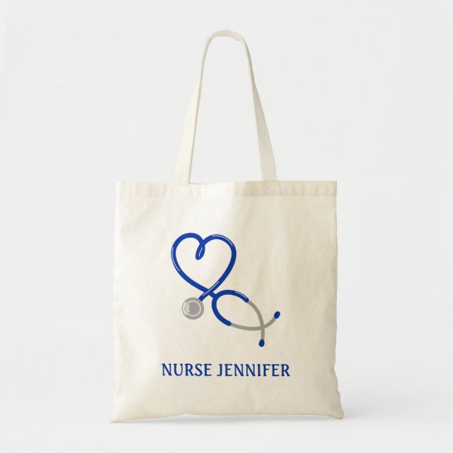 For Doctors and Nurses Personalised Stethoscope Tote Bag (Front)