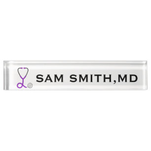 For Doctors and Nurses Violet Medical Stethoscope. Nameplate