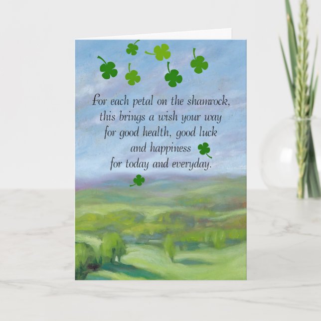 For each petal on the shamrock...An Irish blessing Card (Front)