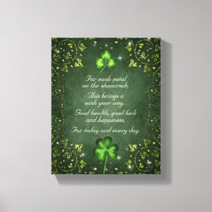 For Each Petal on the Shamrock - Irish Saying Canvas Print
