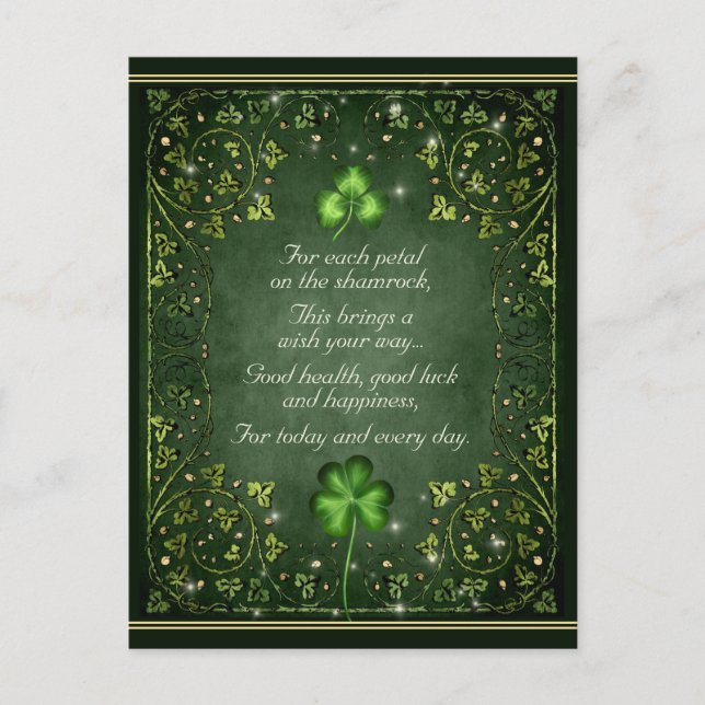 For Each Petal on the Shamrock - Irish Saying Postcard (Front)