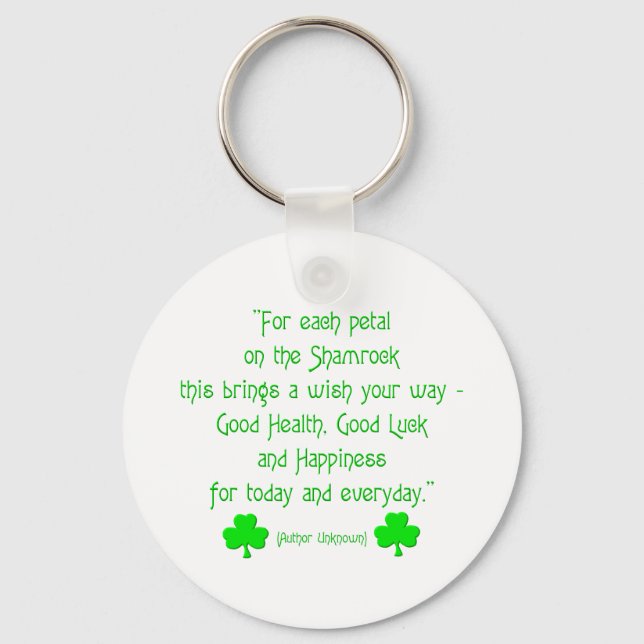 For each petal on the shamrock... key ring (Front)