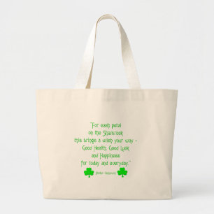 For each petal on the shamrock... large tote bag