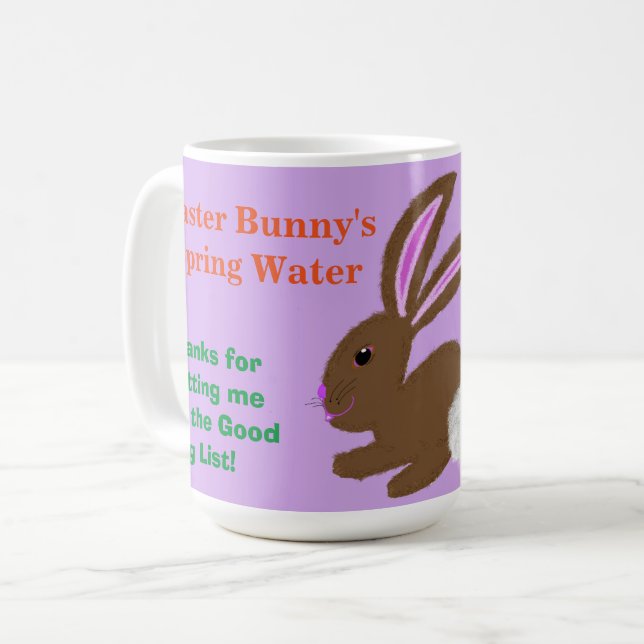 For Easter Bunny Water Mug Personalise Name (Front Left)