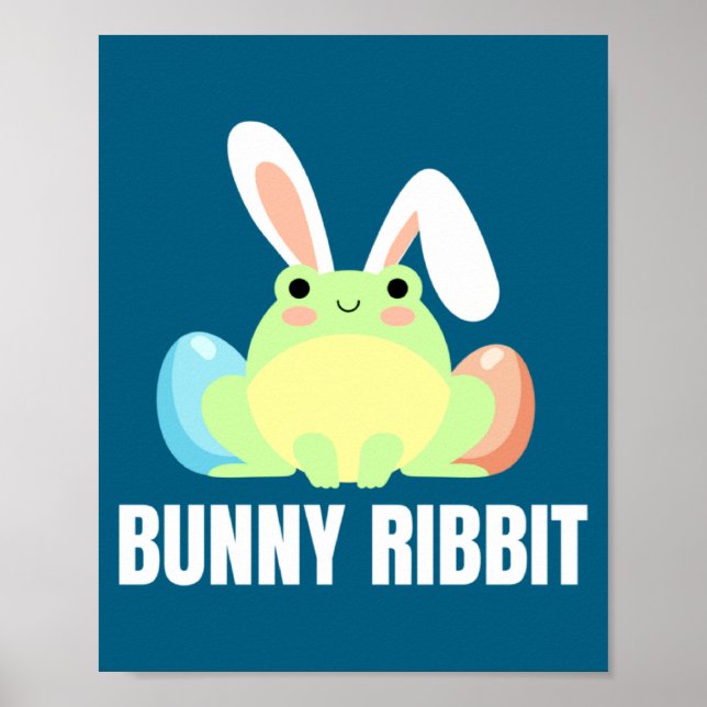 For Easter Frog Bunny Ribbit Amphibian Poster (Front)