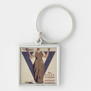 For Every Fighter a Woman Worker Key Ring