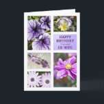 For Ex-Wife, Lavender hues floral birthday card<br><div class="desc">A garden of flowers in lavender hues and shades. A collection of beautiful flowers including lavender,  petunia,  pansy,  cape daisy,  and Japanese anemone.. A birthday card for a wonderful Ex-Wife. A modern take on a traditional look. Inside the card is a lovely verse. Copyright Norma Cornes</div>