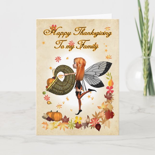 For Family - Thanksgiving Card - Cute Little Pumpk (Front)