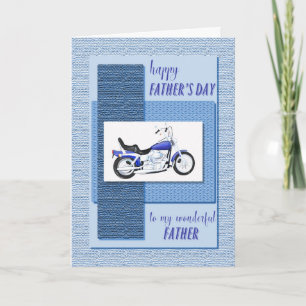 For Father, Father's day card with a motorbike