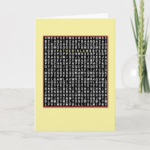 For father in law, Wordsearch birthday card
