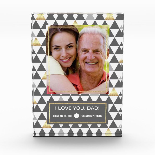 For Father on Father's Day. Custom Photo Block (Front)