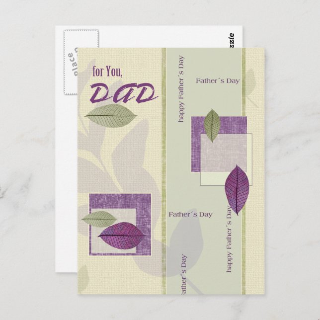 For Father on Father's Day Postcard (Front/Back)