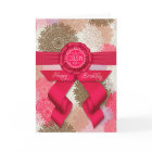 for Female Cousin Deep Rose Pink Ribbon Birthday