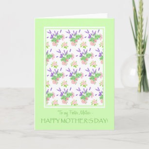 For Foster Mother Floral Mother's Day Greeting Card