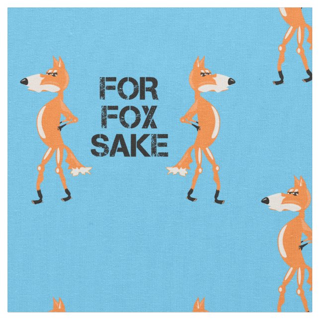 For Fox Sake Foxes Having A Argument Fabric (Close Up)