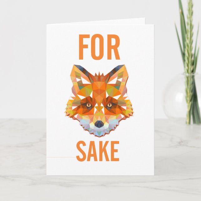 For Fox Sake Funny Holiday Card (Front)