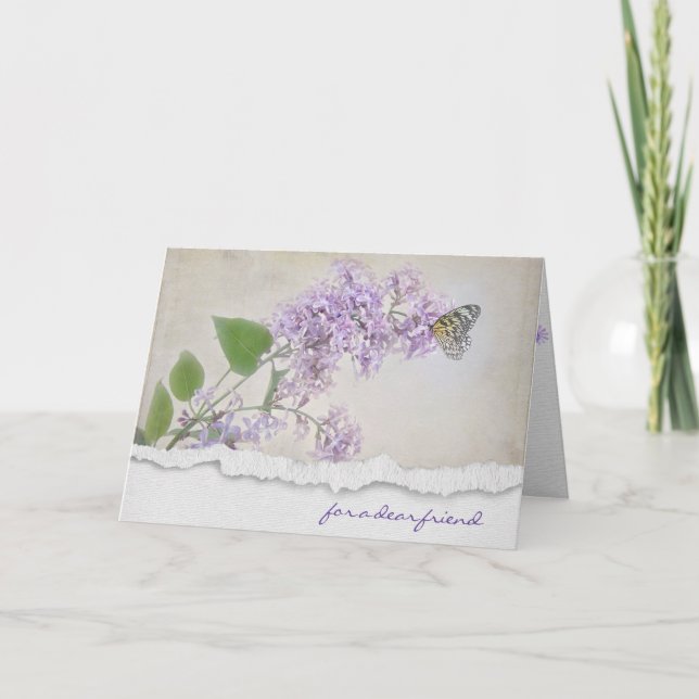 for friend-lilacs and butterfly card (Front)