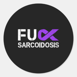 For Fu Sarcoidosis Awareness Month Purple Ribbon S Classic Round Sticker
