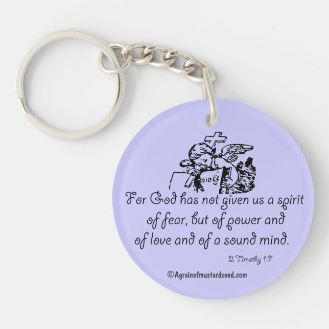 For God has not given us a spirit Bible Quote Key Ring (Front)