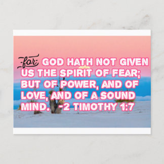 For God Hath Not Given Us the Spirit of Fear Holid Holiday Postcard