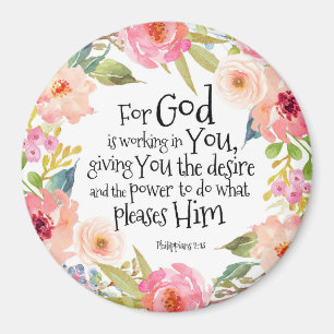 For God is working in you Magnet