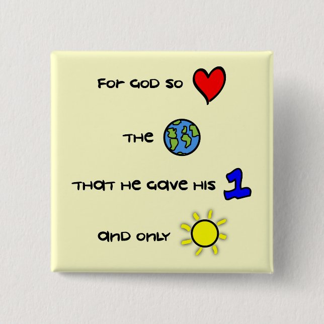 For God so Loved the World button (Front)