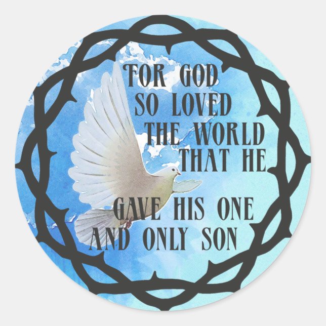 For God So Loved the World  Classic Round Sticker (Front)