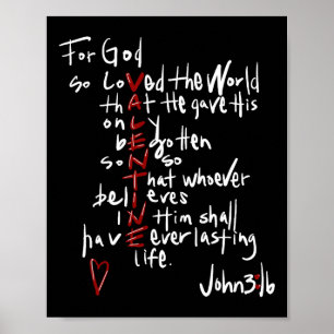 For God So Loved The World Jesus Is My Valentine Poster
