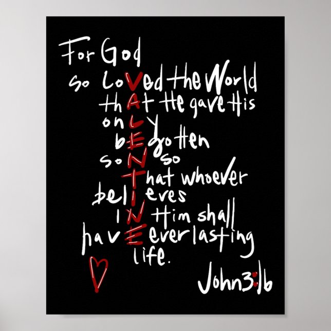 For God So Loved The World Jesus Is My Valentine  Poster (Front)