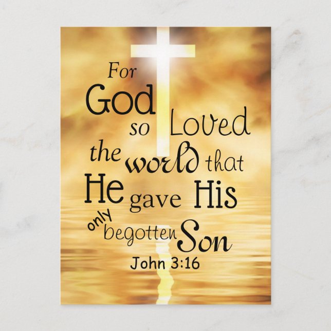 For God So Loved the World John 3:16 Bible Verse Postcard (Front)