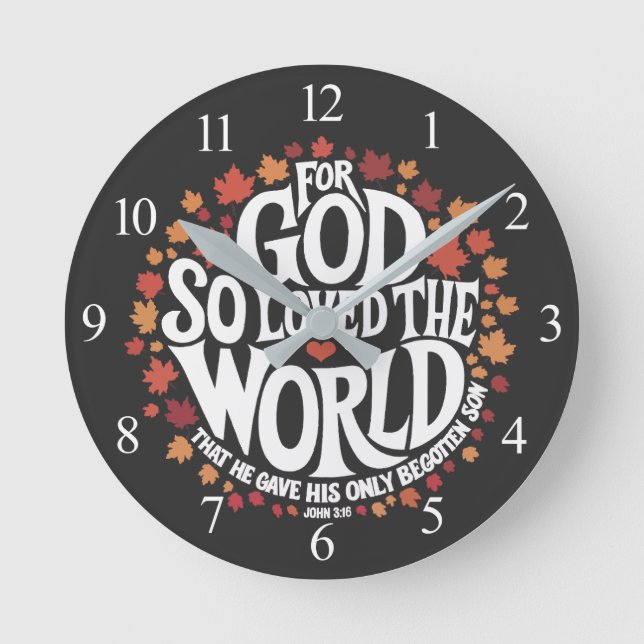 For God So Loved the World Round Clock (Front)