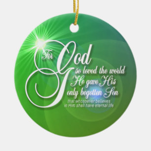 For God So Loved The World Round Ornament