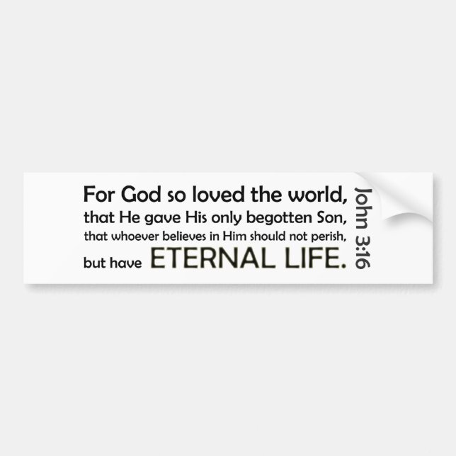 For God So Loved (white background) Bumper Sticker (Front)