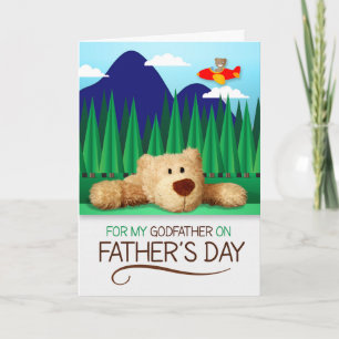 for Godfather on Father's Day Teddy Bear Mountain Card