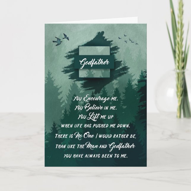 for Godfather on Father's Day Woodland Forest Card (Front)