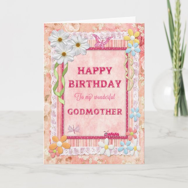 For Godmother, craft birthday card (Front)