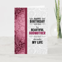 for Godmother's Birthday Pink Hearts and Paisley