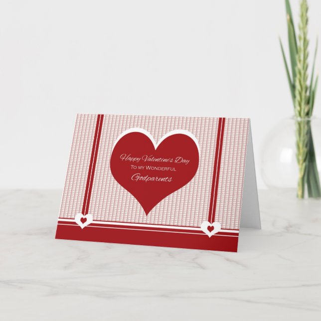 for Godparents Valentine's Day Hearts Card (Front)
