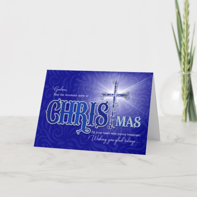 for Godson Religious Christmas Christian Holiday Card (Front)