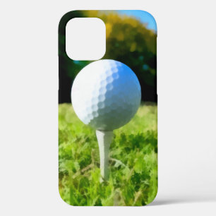 for golfers golf ball and tee watercolor design iPhone 12 case