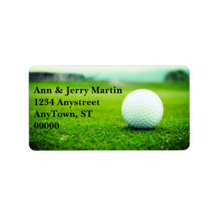 for golfers golf ball design art on green  label