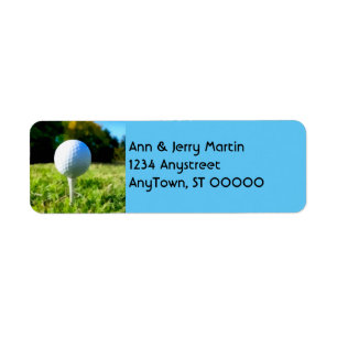 for golfers return address label golf ball design