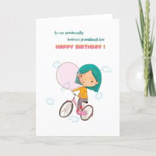 For Granddaughter Bonkers Bubble gum Birthday Card