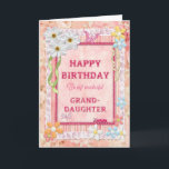 For Granddaughter, craft birthday card<br><div class="desc">Say Happy Birthday with a delightful scrap-booking crafts card. With lots of flowers,  butterflies,  and even a friendly caterpillar,  this card is sure to delight. Copyright Norma Cornes.</div>