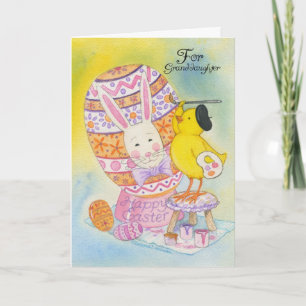 For Granddaughter Happy Easter Baby Chick Holiday Card
