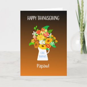 For Grandfather Thanksgiving Bouquet of Flowers Card