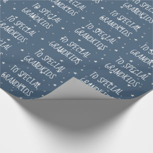 For Grandkids White Stars Wrapping Paper