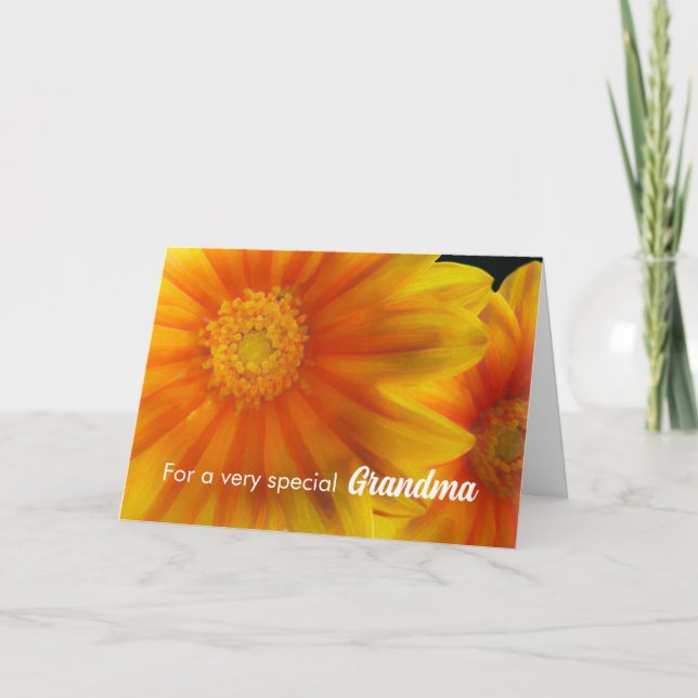 For Grandma Birthday Gazania Flowers Card (Front)