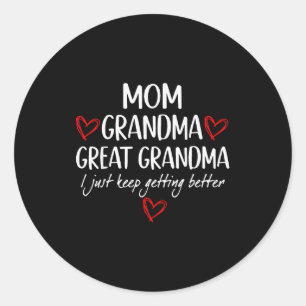 For Grandma From Grandkids Mom Grandma Great Grand Classic Round Sticker